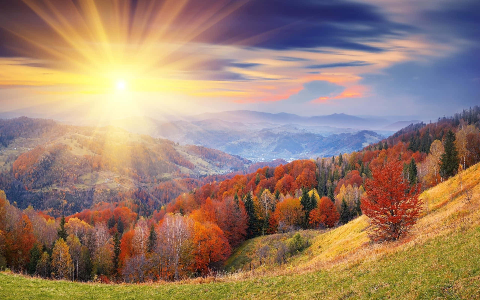Breathtaking Fall Sunrise Wallpaper