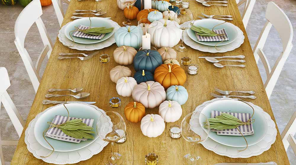 Fall Thanksgiving Table Setting Wallpaper