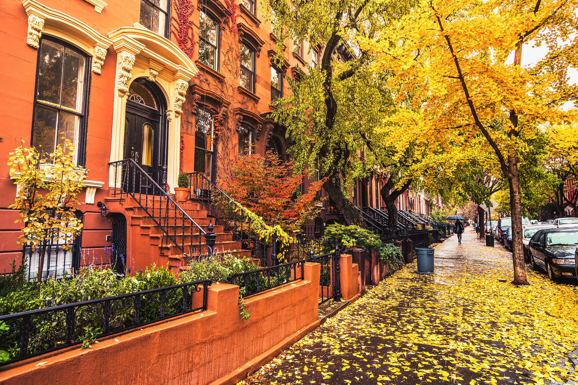 Fall Town - A picturesque autumn landscape Wallpaper