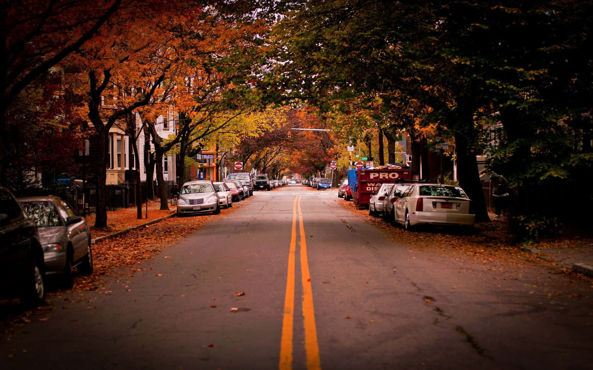 Fall Town - A Beautiful Autumn Landscape Wallpaper