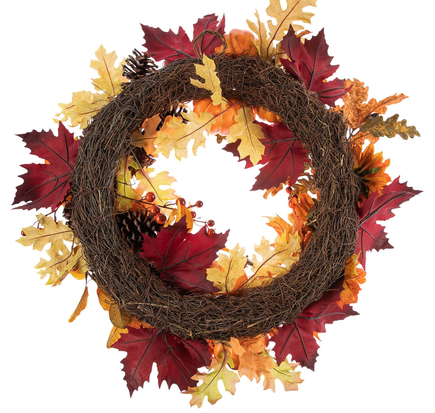 Beautiful Fall Wreath with Vibrant Autumn Colors Wallpaper