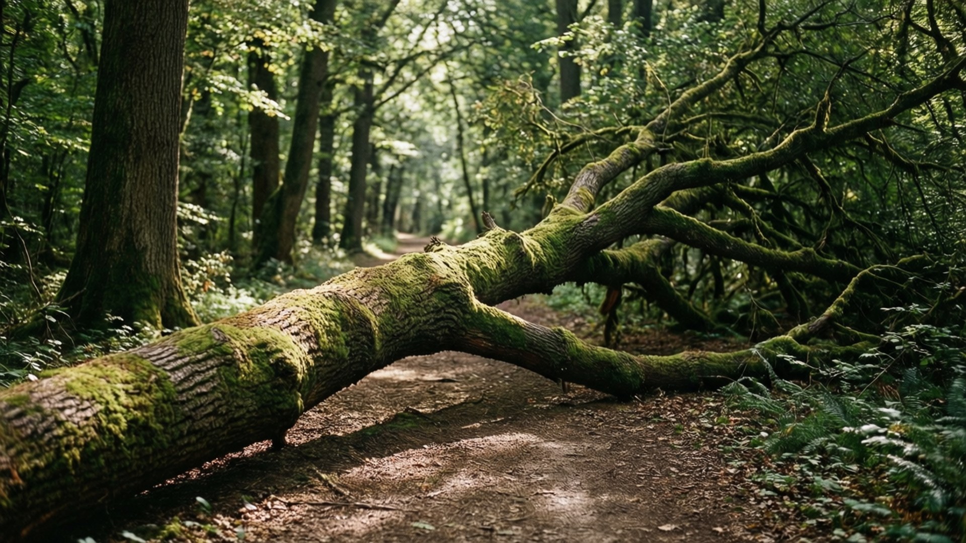 Gefallener Baumweg Wallpaper