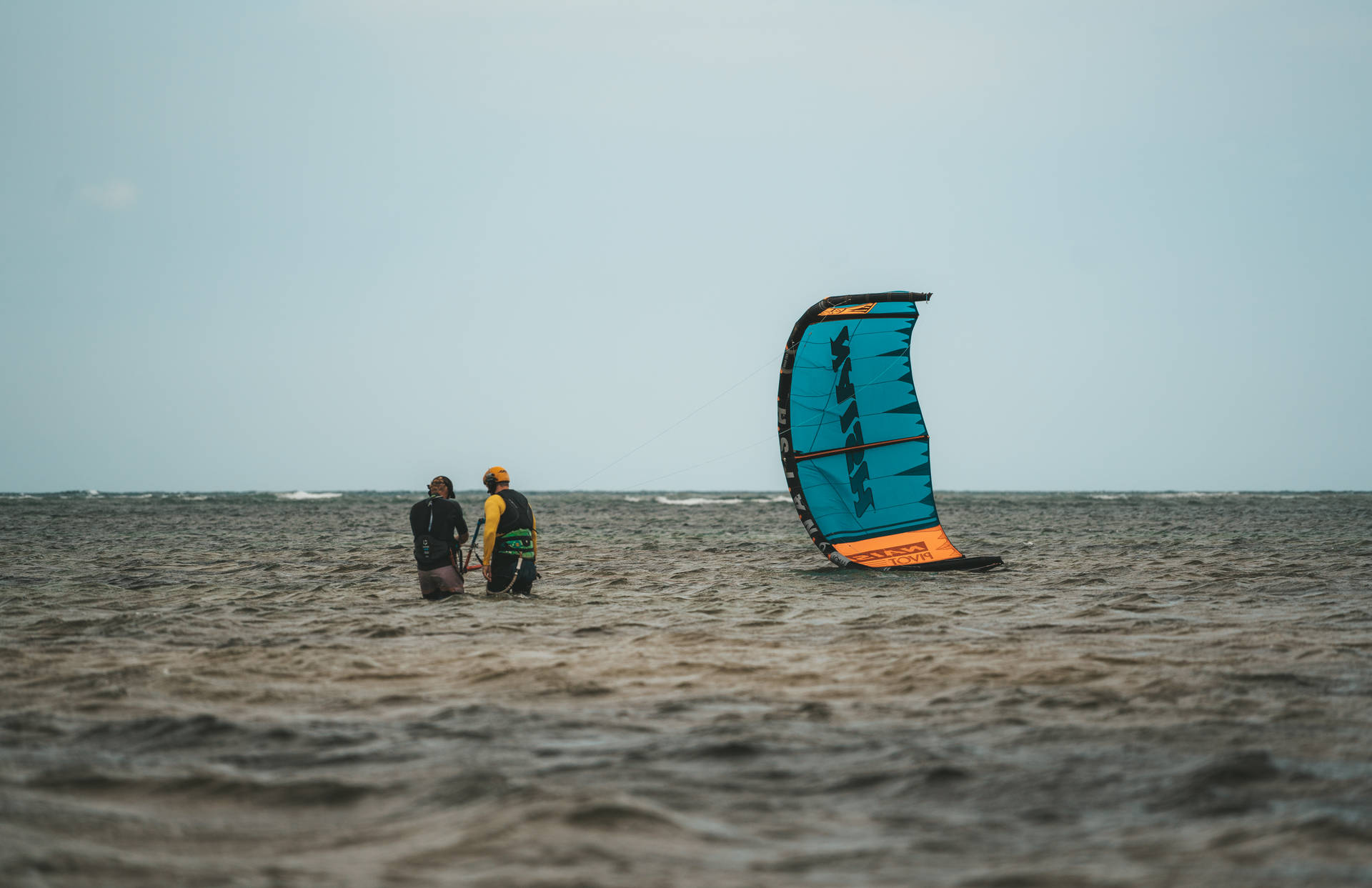 Fallen Windsurfing Sail