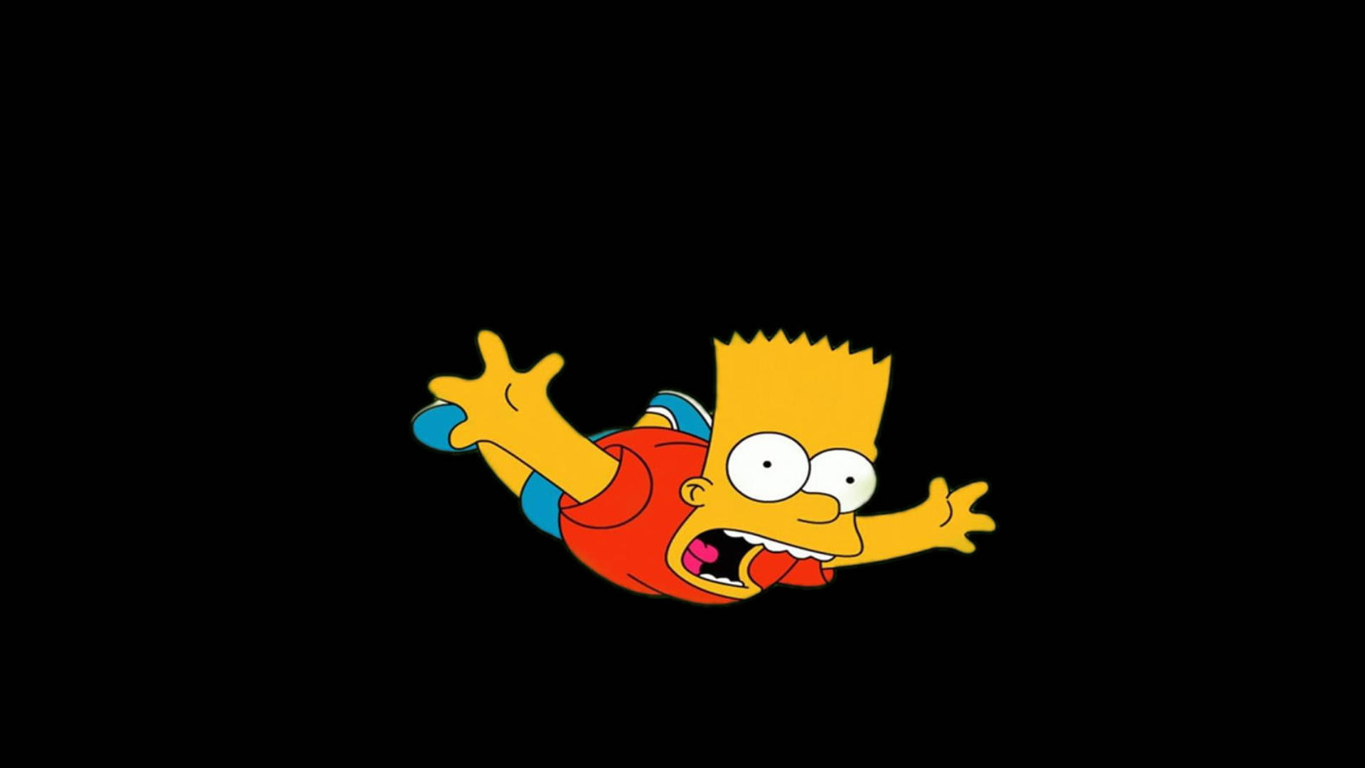 La Caduta Di Bart Simpson Su Sfondo Nero Sfondo