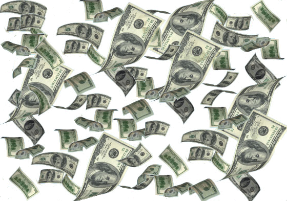 Falling Dollar Bills Background PNG