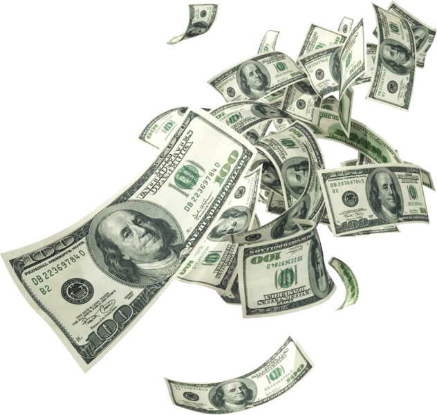 Falling Dollar Bills PNG