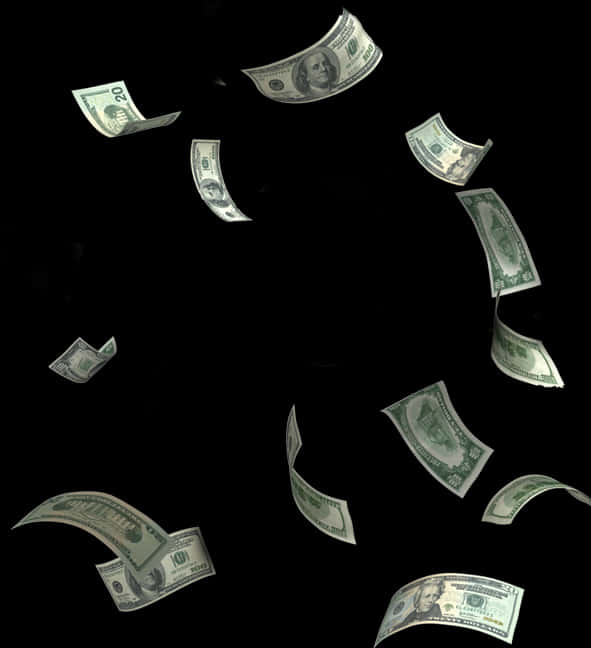 Falling Dollar Bills PNG