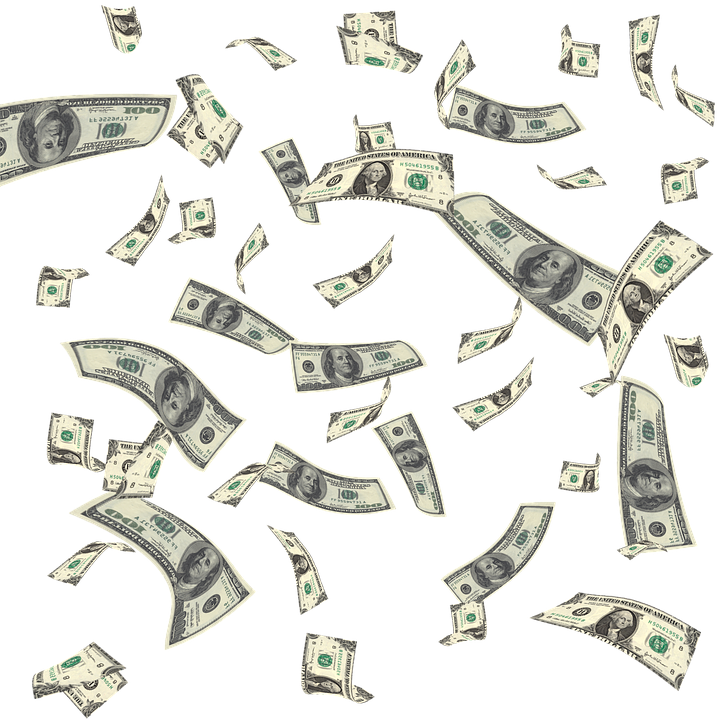 Falling Dollar Bills Pattern PNG