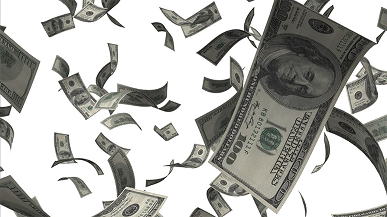 Falling Dollar Bills PNG