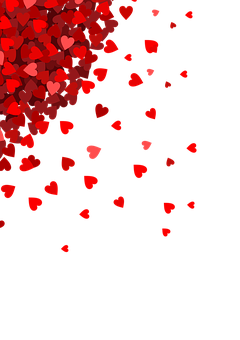 Falling Hearts Black Background PNG