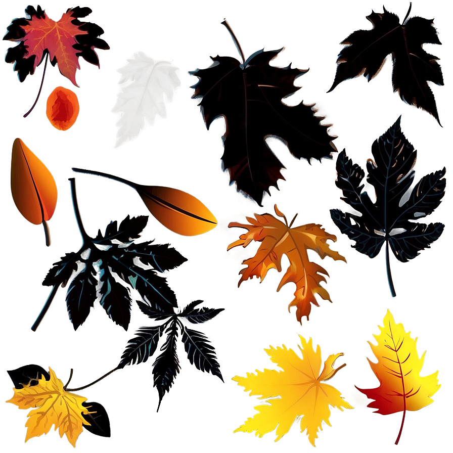 Falling Leaves Silhouette Png Dpu PNG