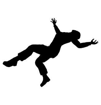 Falling Person Silhouette PNG