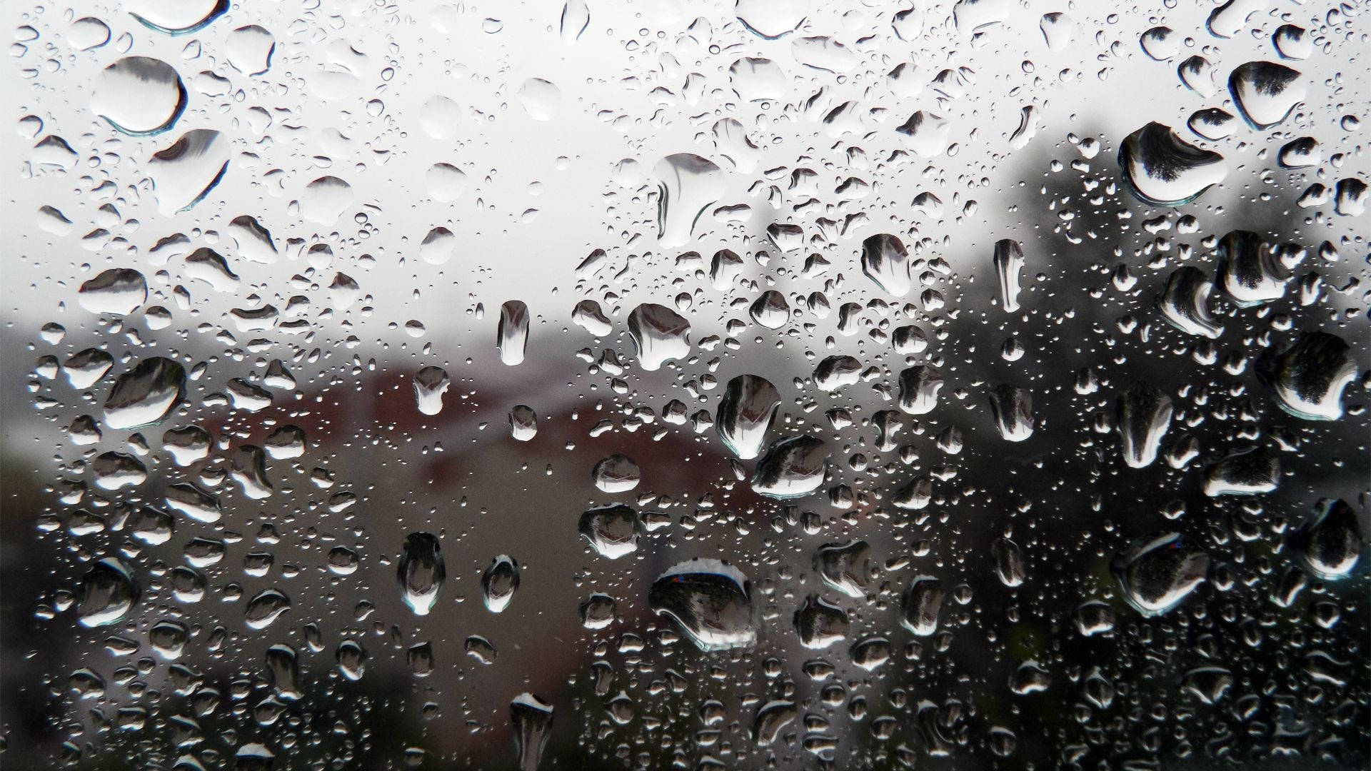 Falder dråber regn på gennemsigtigt glaspanel Wallpaper