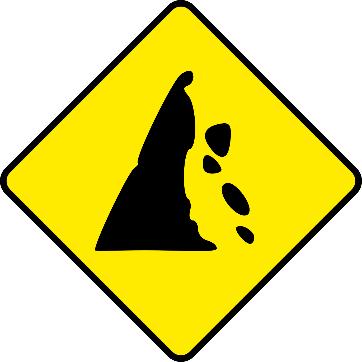 Falling Rocks Traffic Sign PNG