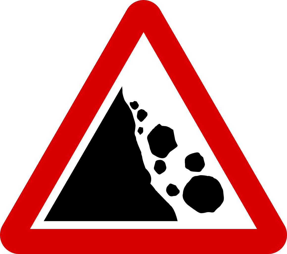 Falling Rocks Traffic Sign PNG