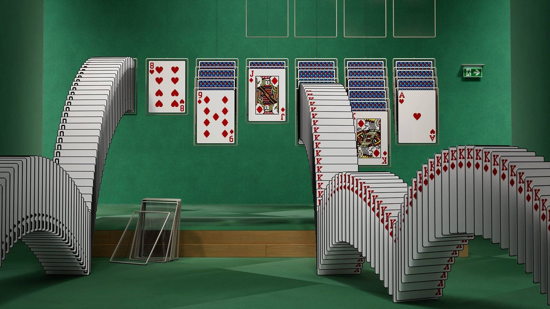 Falling Solitaire Cards Wallpaper