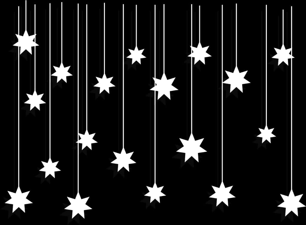 Falling Stars Black Background PNG