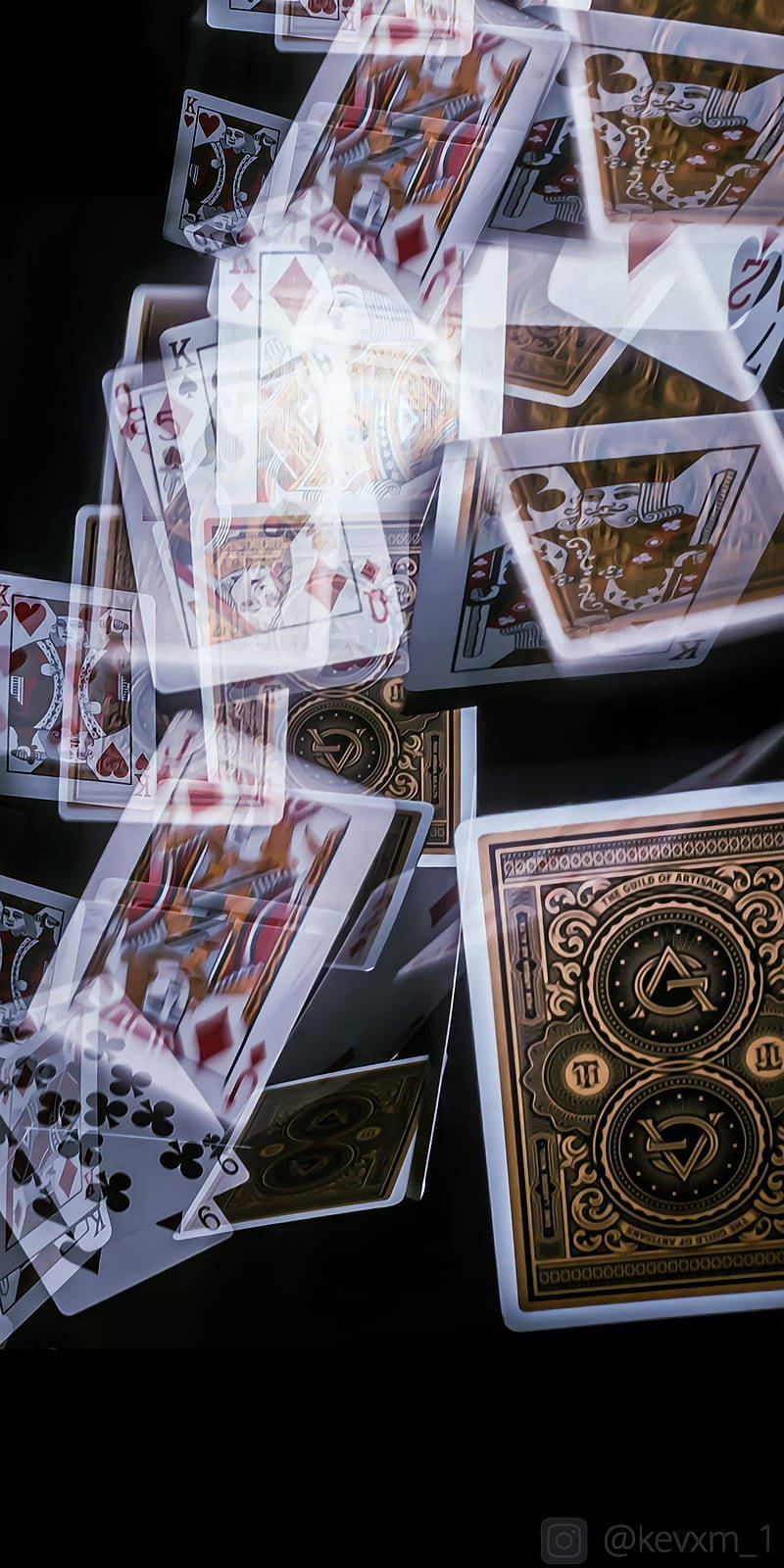 Falling Translucent Blackjack Cards Wallpaper