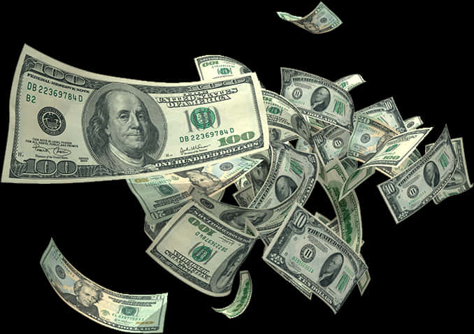 Falling_ U S_ Dollar_ Bills PNG