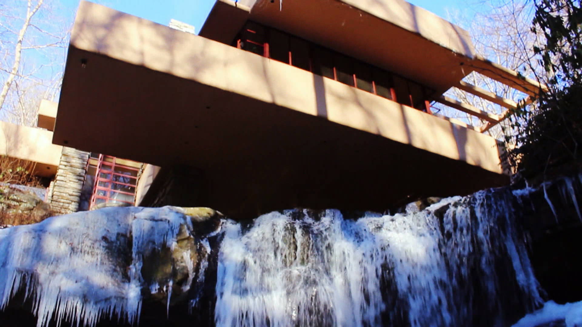 Falling Water House Low Angle Wallpaper