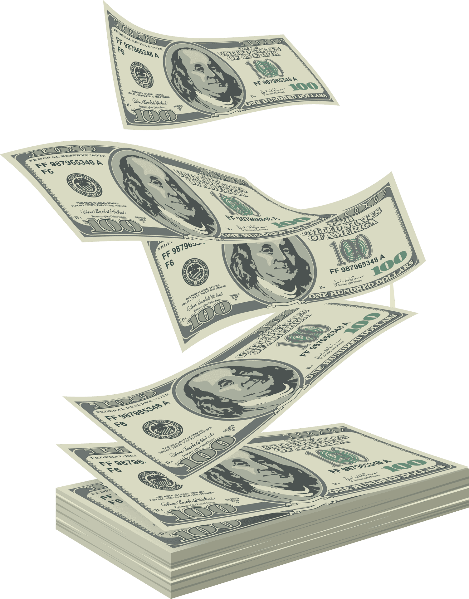 Falling_ U S_ Dollar_ Bills PNG