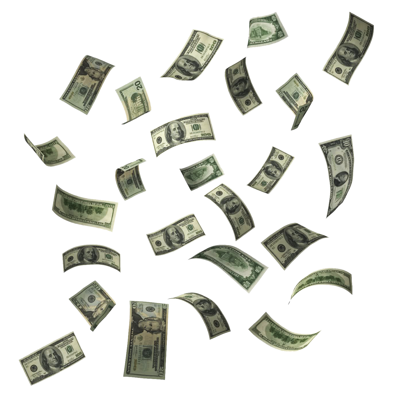 Falling_ U S_ Dollar_ Bills_ Background PNG