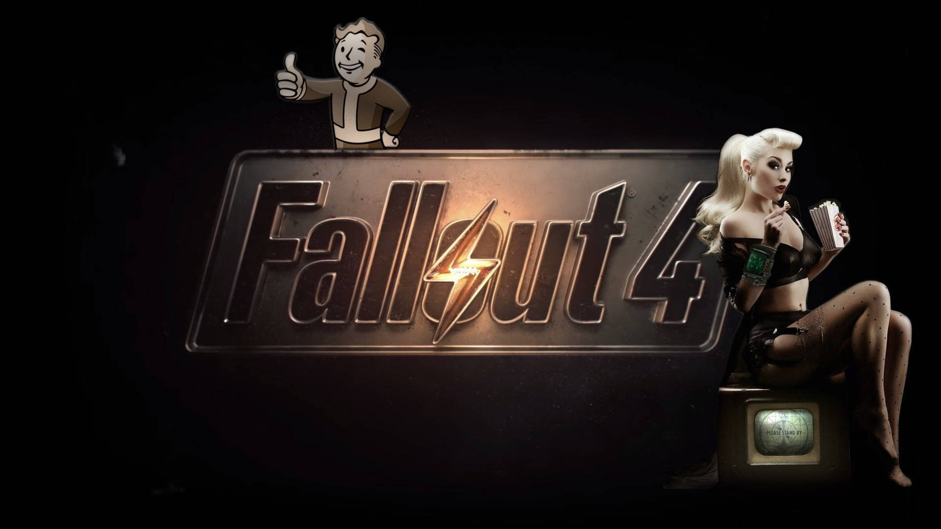 Fallout 4 4k Title Card With Vault Boy