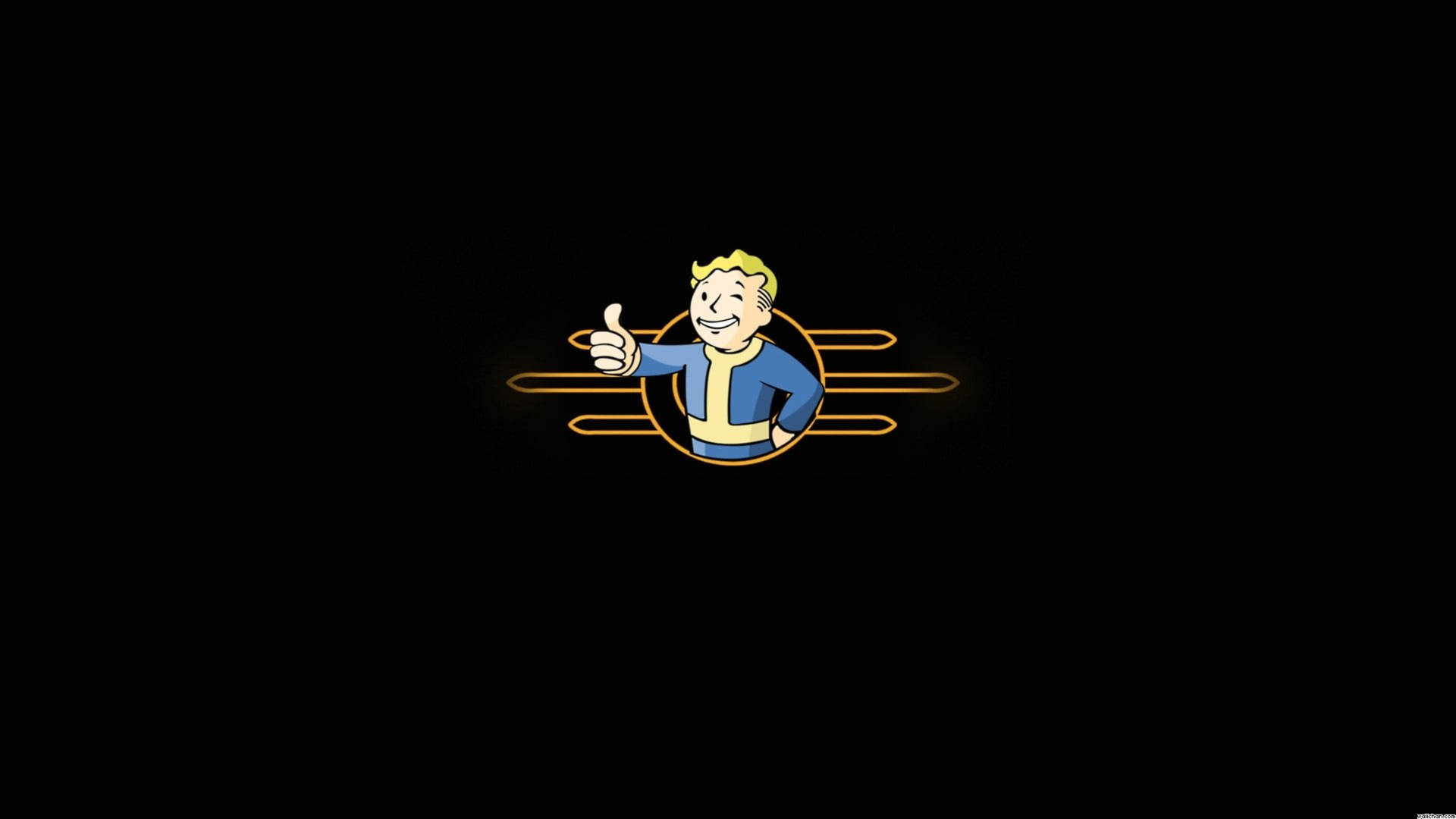Tapetför Dator Eller Mobil: Fallout 4 4k Vault Boy Minimalist. Wallpaper