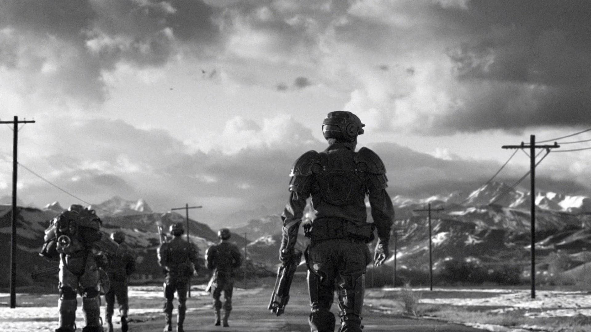 Welcome to the Wasteland in Black and White Wallpaper
