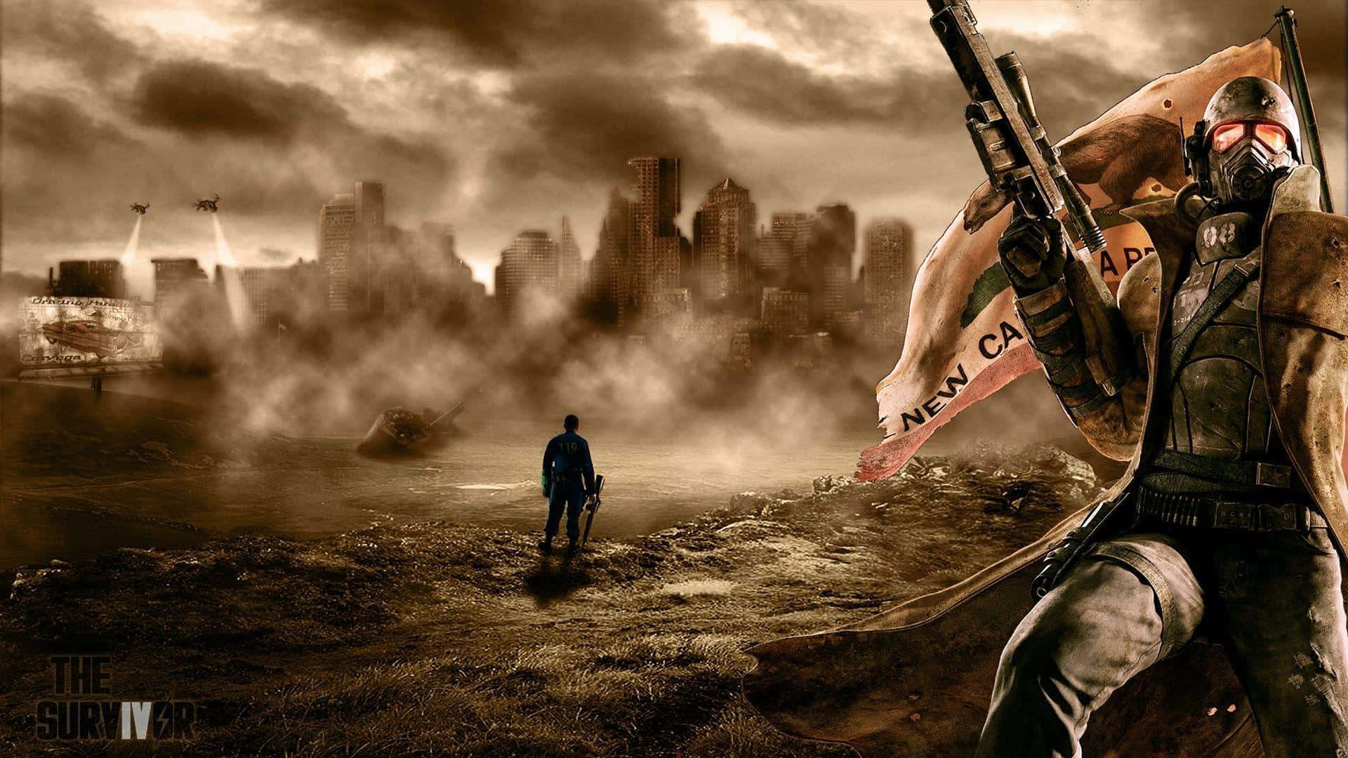 Velkommen til Fallout 4 verdenen med denne fantastiske tapet. Wallpaper