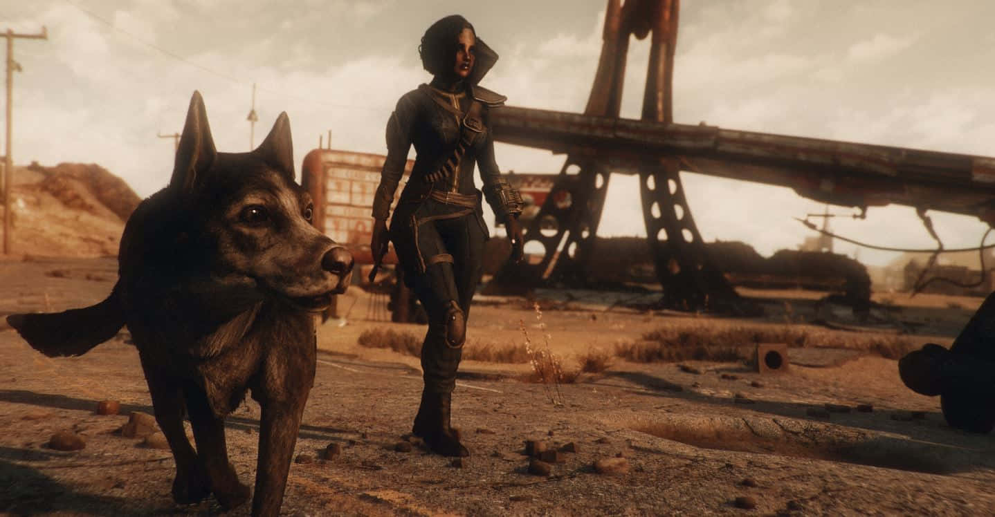 Dogmeat,el Fiel Compañero En Fallout 4 Fondo de pantalla