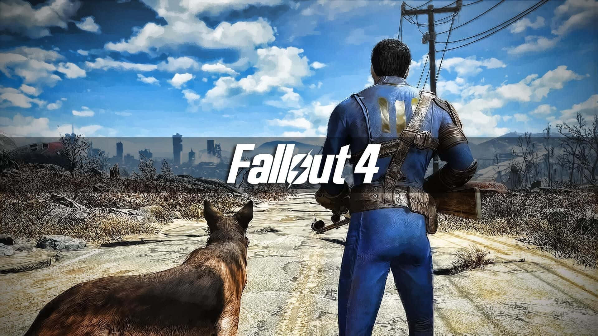 Loyal Companion, Dogmeat, Ready for the Post-Apocalyptic Journey in Fallout 4 Wallpaper