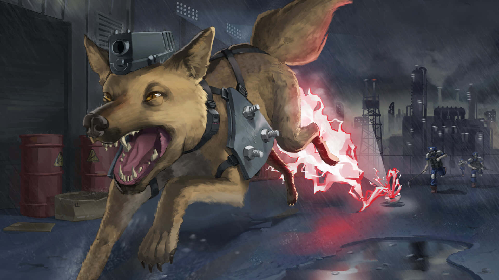 Dogmeat - The Loyal Canine Companion in Fallout 4 Wallpaper