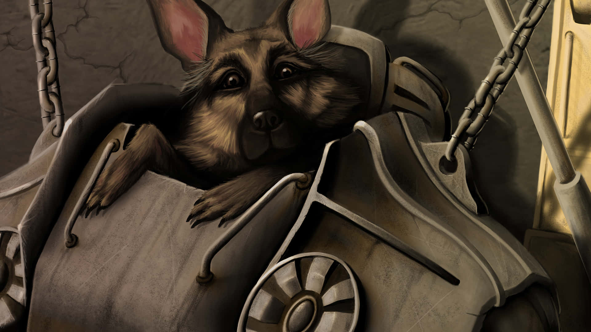 Loyal Companion Dogmeat in the Wasteland of Fallout 4 Wallpaper