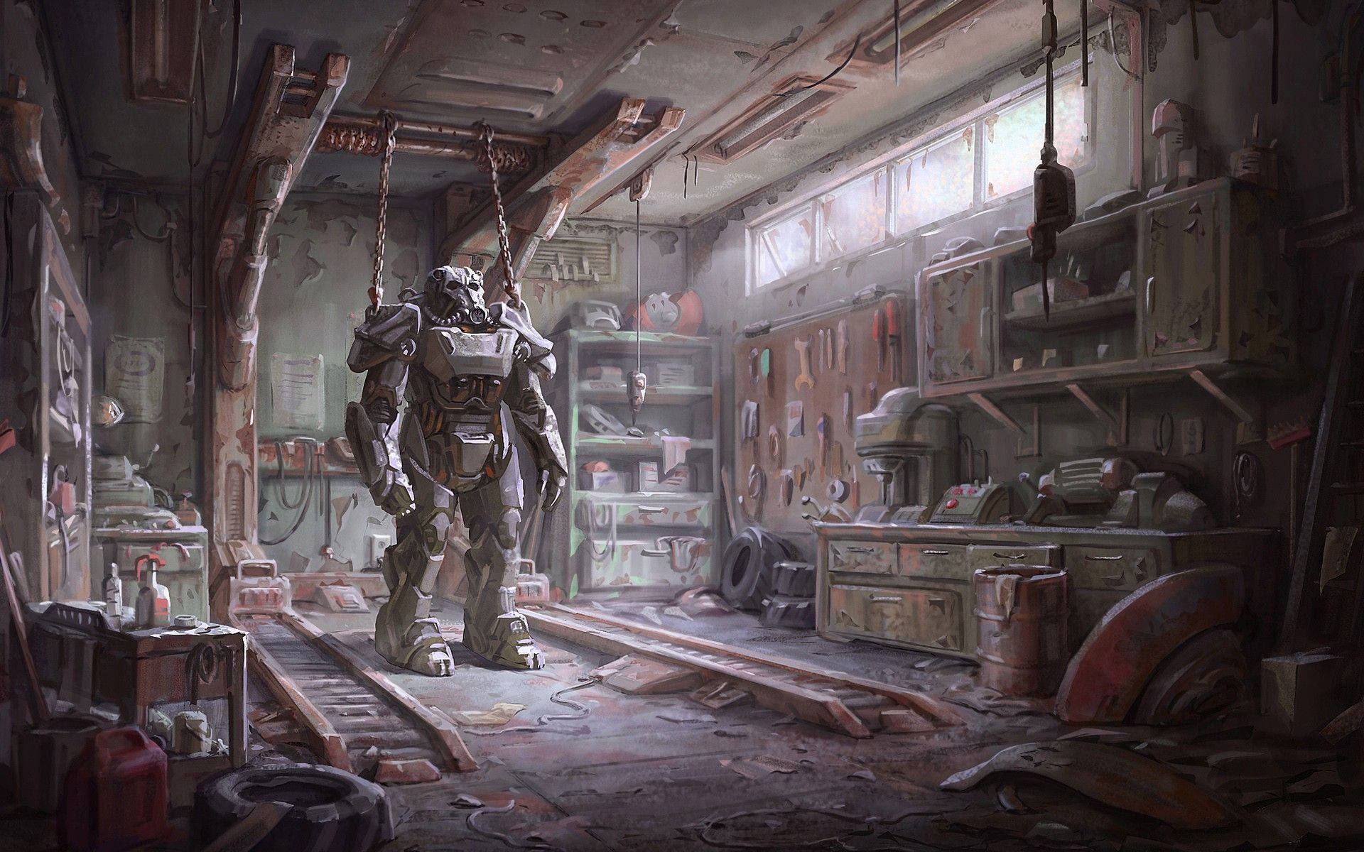Fallout 4 Garage Chained Power Armor
