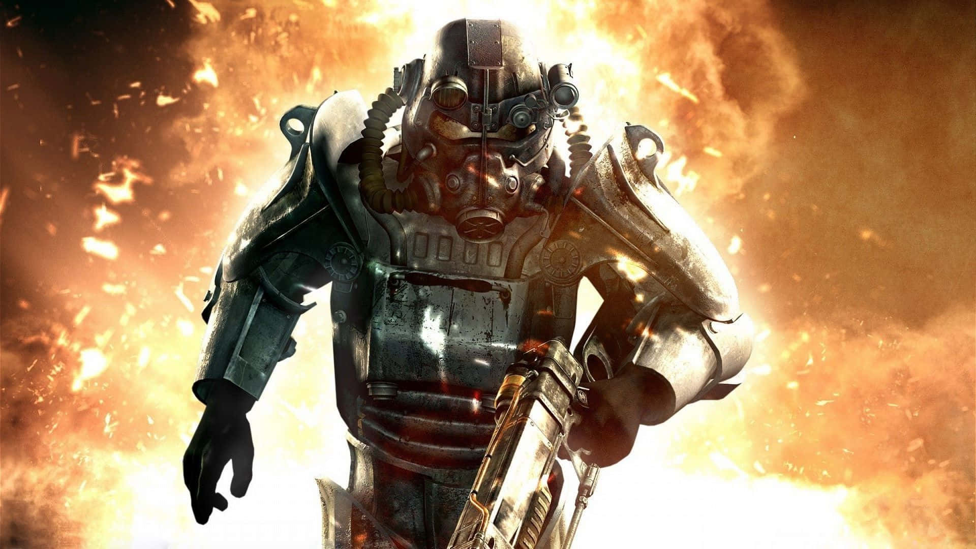 Caption: The Invincible Power Armor from Fallout 4 Wallpaper