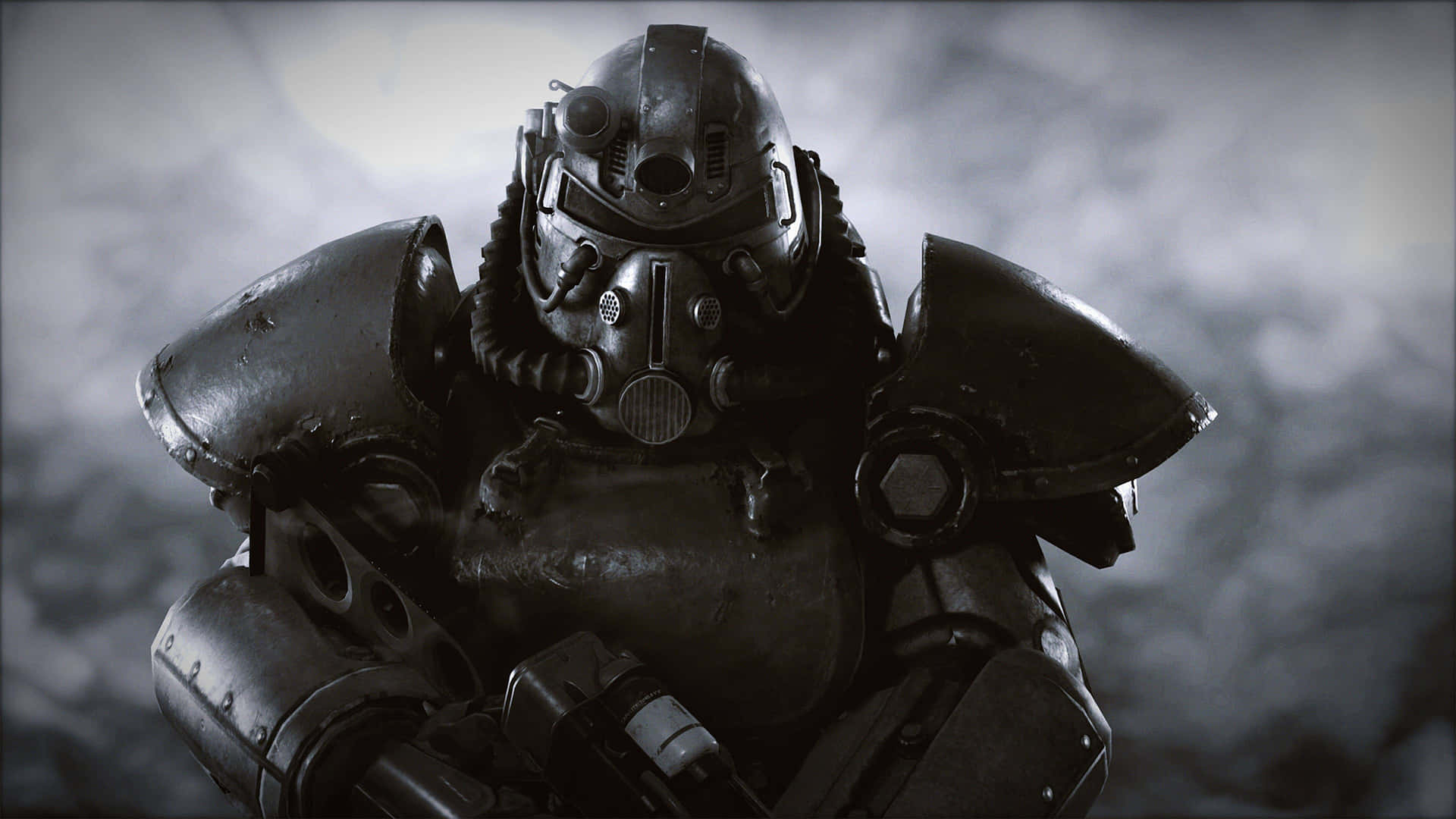 Warrior in Advanced Power Armor in Fallout 4 Wallpaper
