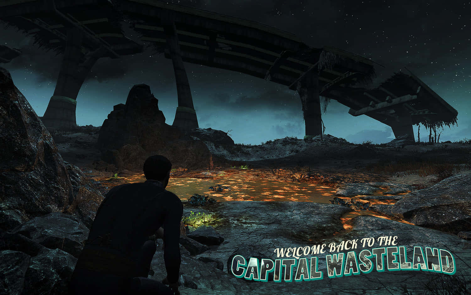 Unsolitario Explorando El Yermo Capital En Fallout 4 Fondo de pantalla