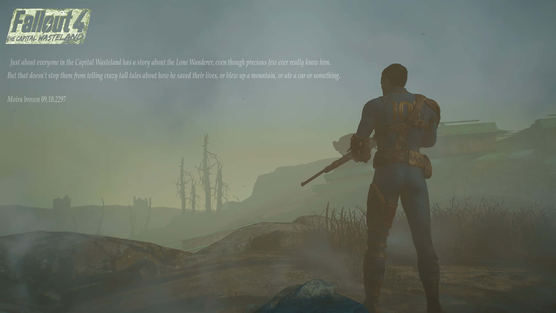 Explorandoel Mundo Post-apocalíptico De Fallout 4: El Yermo Capital Fondo de pantalla
