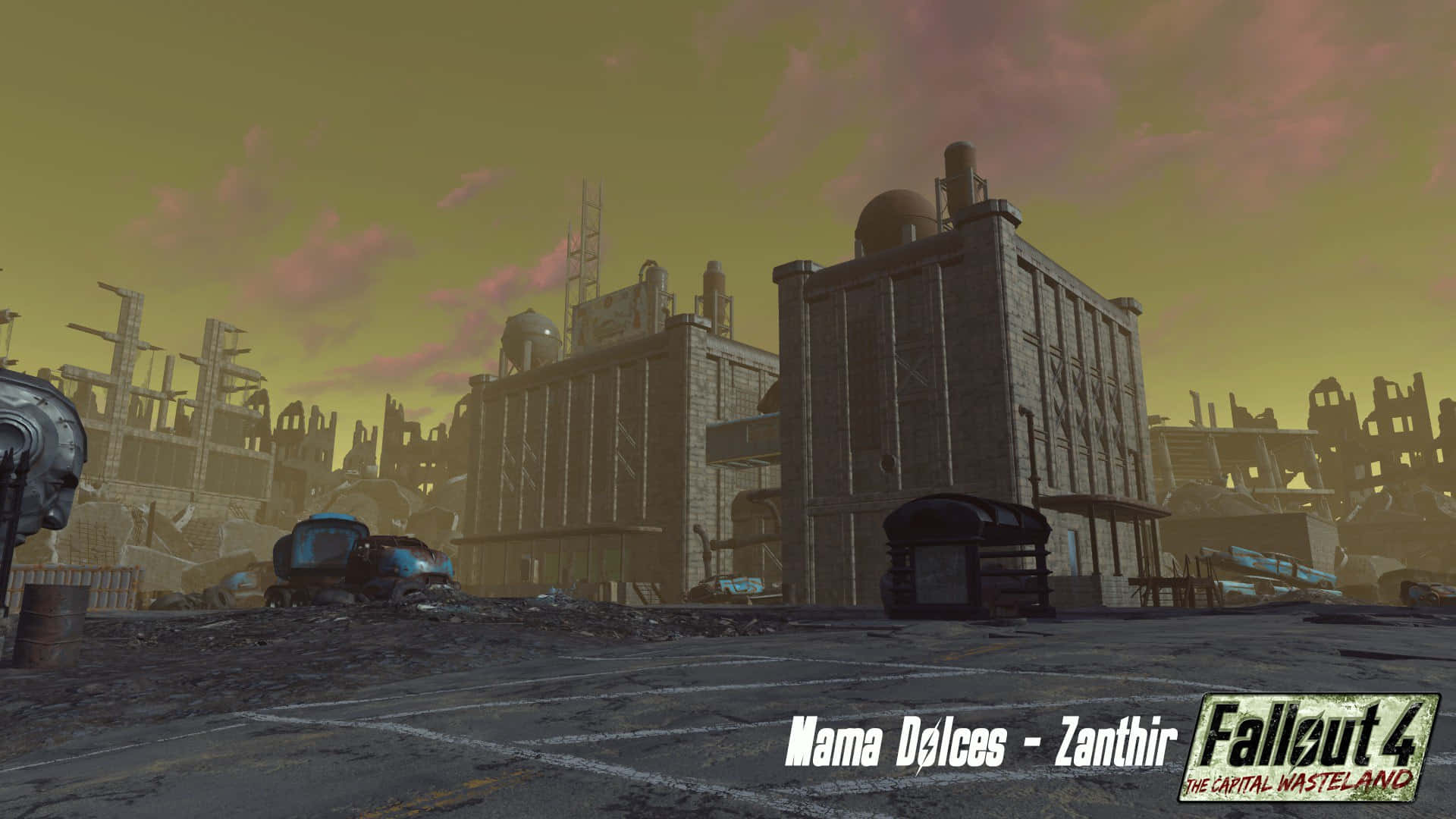 Elvagabundo Solitario En El Yermo Capital De Fallout 4. Fondo de pantalla