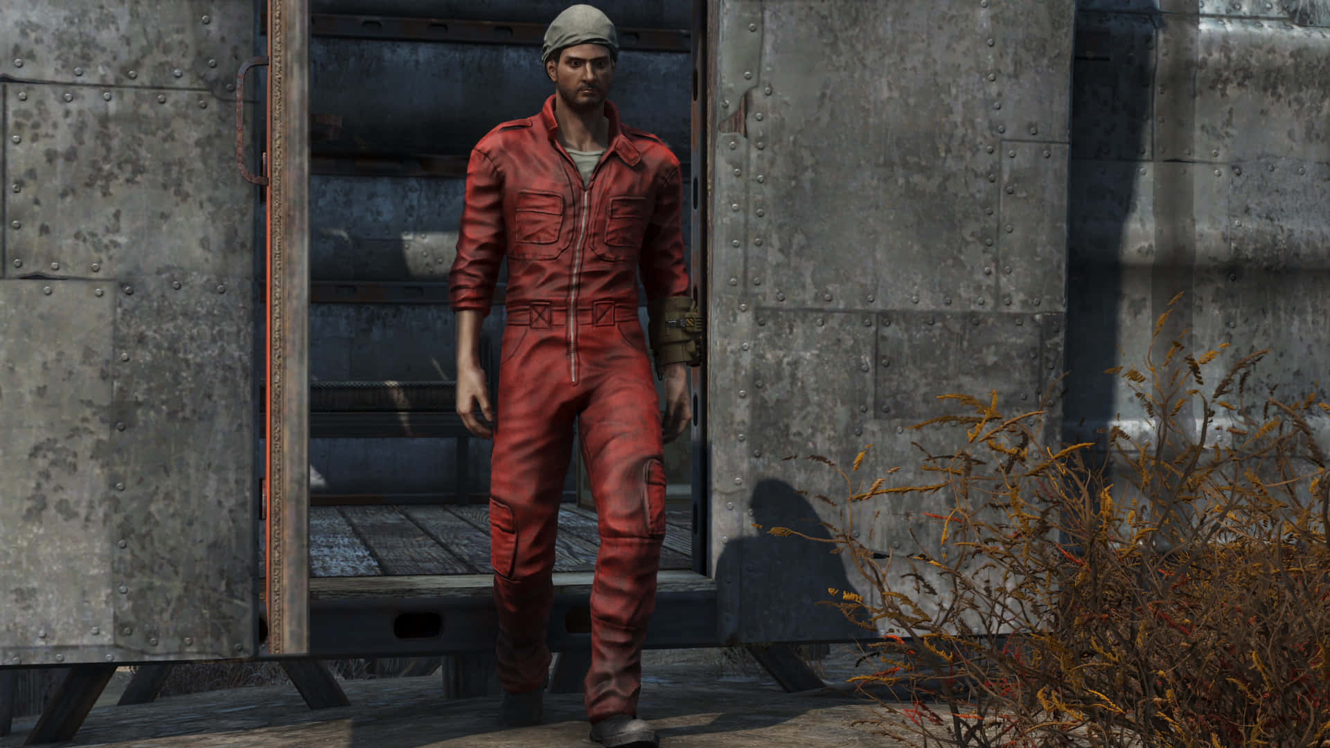 Elvagabundo Solitario Enfrentando El Yermo Capital En Fallout 4. Fondo de pantalla