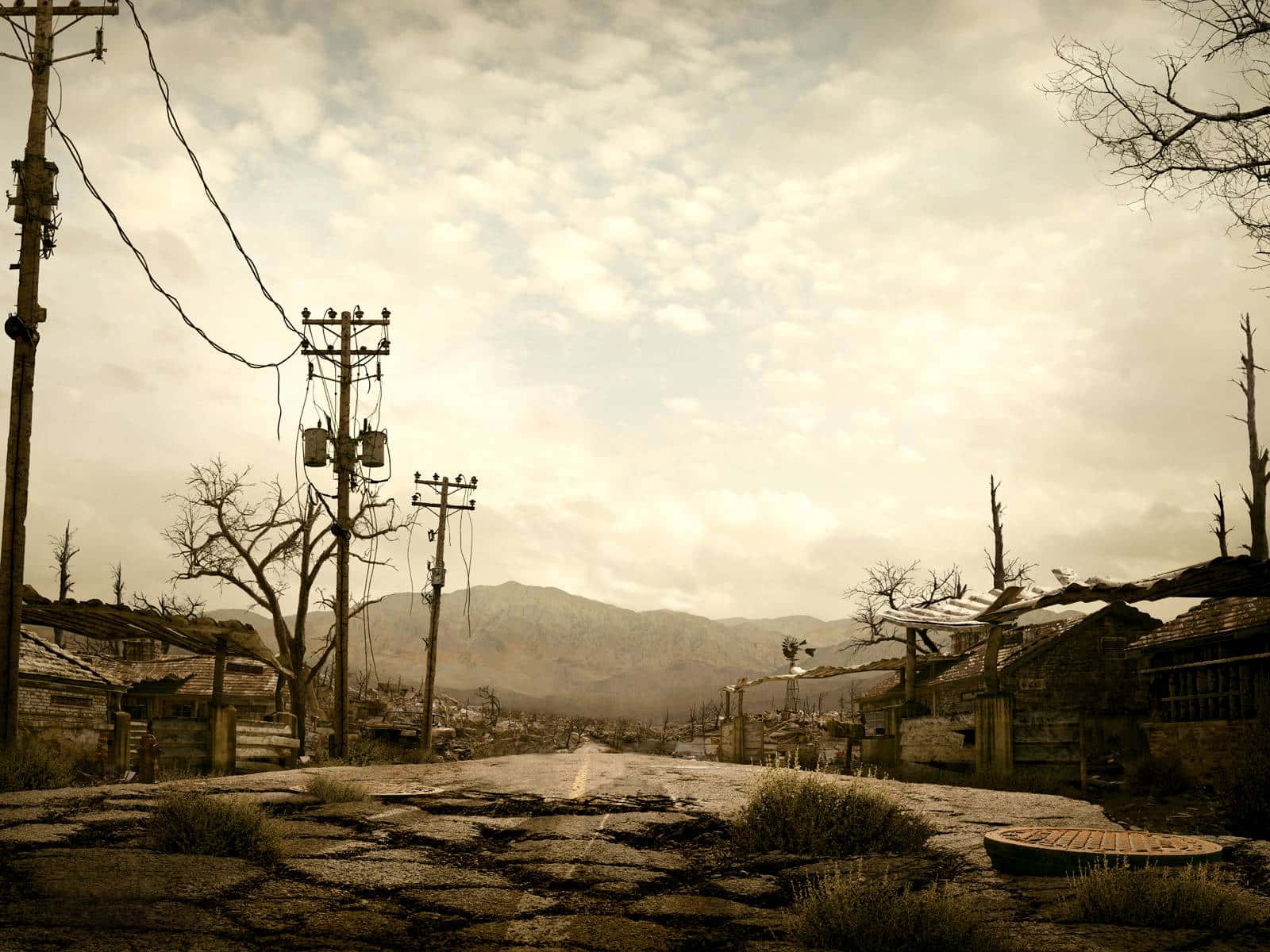 Supervivientepost-apocalíptico En El Páramo De Fallout 4 Fondo de pantalla