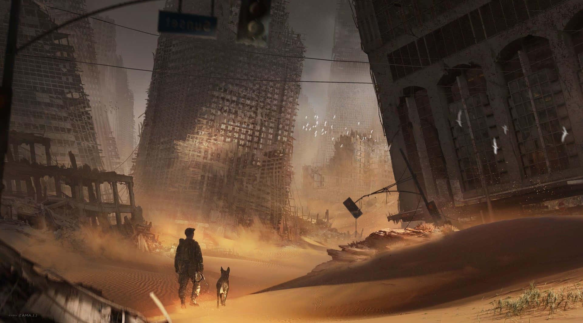 Aventurapost-apocalíptica En El Páramo De Fallout 4. Fondo de pantalla