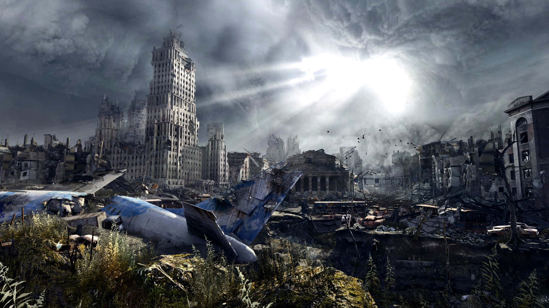 Adventurer exploring the captivating post-apocalyptic world of Fallout 4 Wasteland Wallpaper