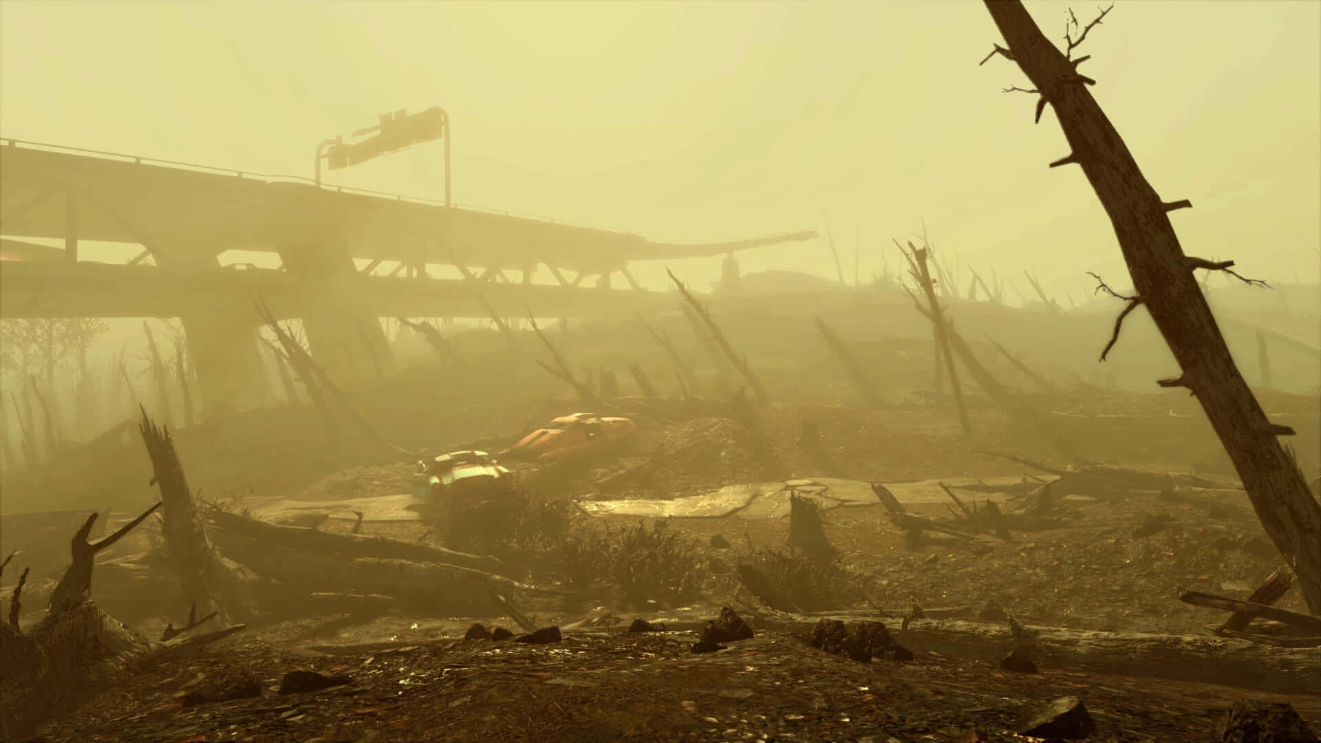 Explorandoel Páramo Post-apocalíptico En Fallout 4. Fondo de pantalla