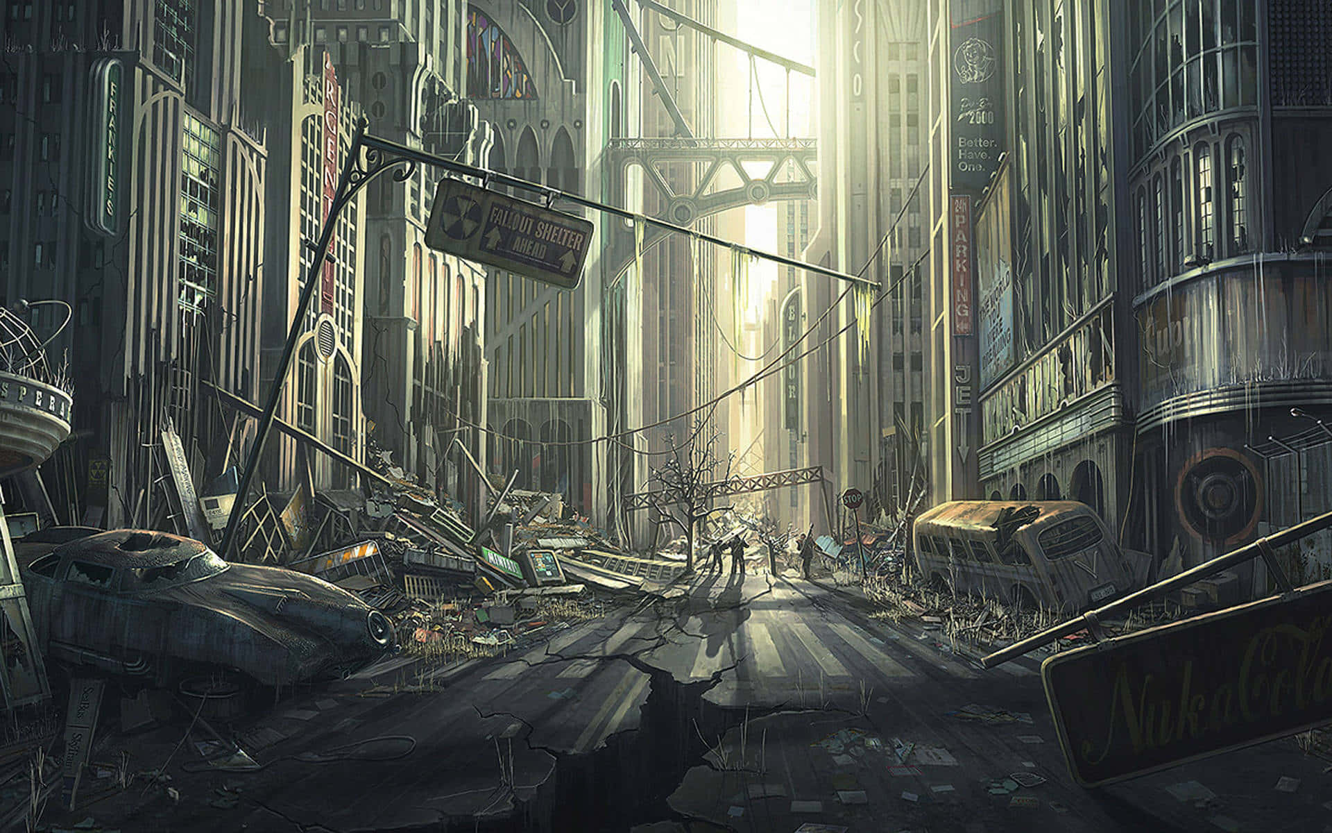 Aventurándoteen El Mundo Post-apocalíptico Del Páramo De Fallout 4. Fondo de pantalla