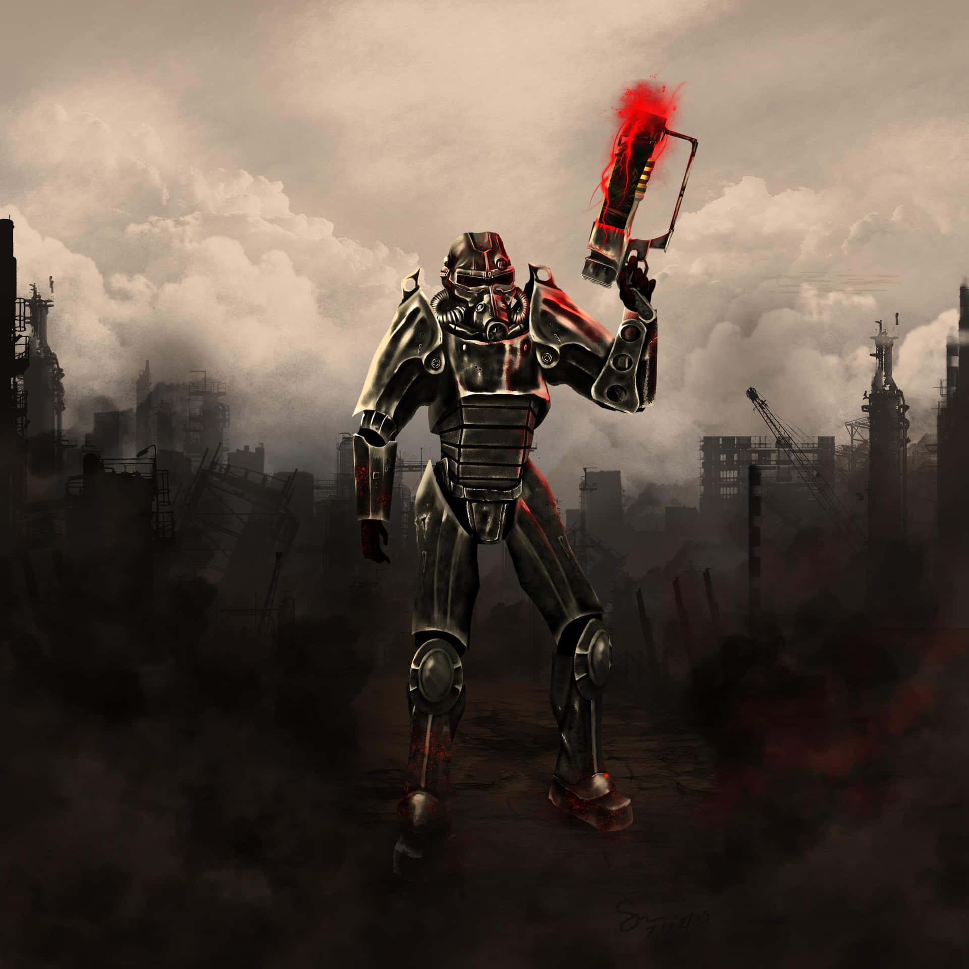 Fallout Brotherhood of Steel Power Armor Warrior Wallpaper