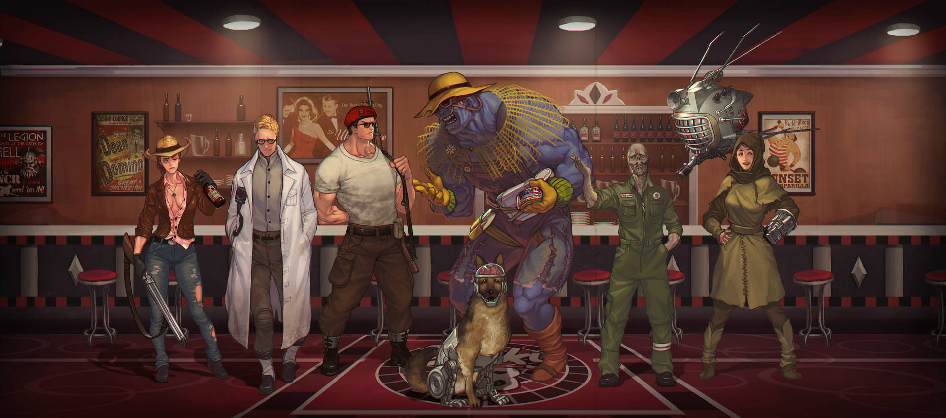 Explore the Wasteland with Your Companions in Fallout New Vegas Wallpaper