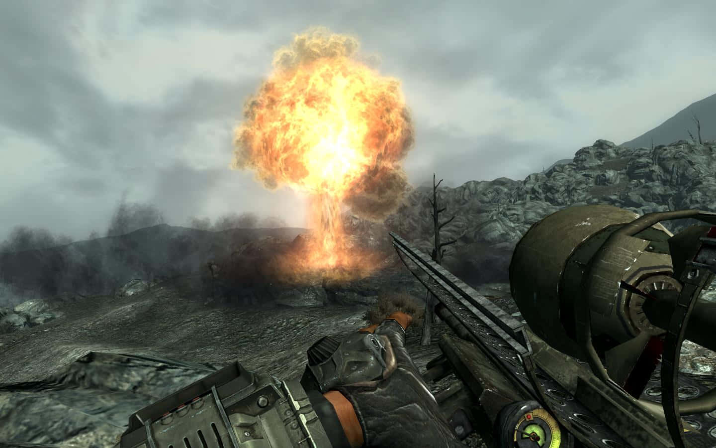 Destrucciónapocalíptica En El Mundo Del Fallout Nuclear. Fondo de pantalla