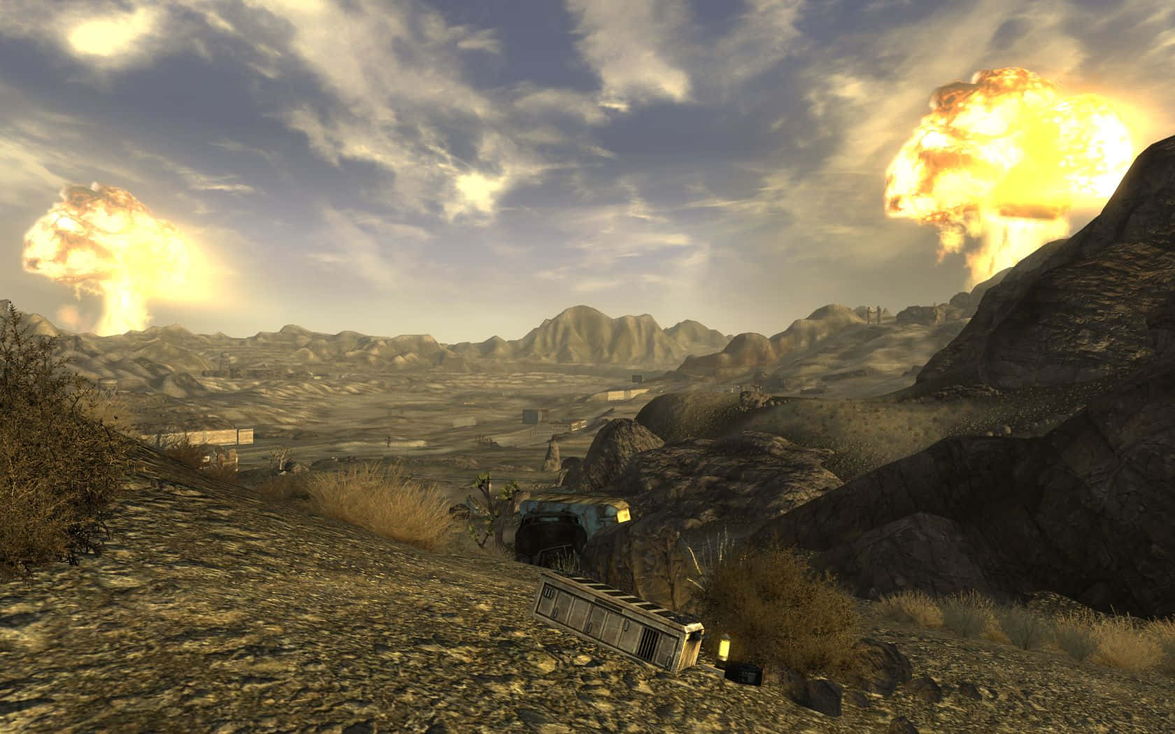Apocalyptic Scene with Fallout Nuke Explosion Wallpaper